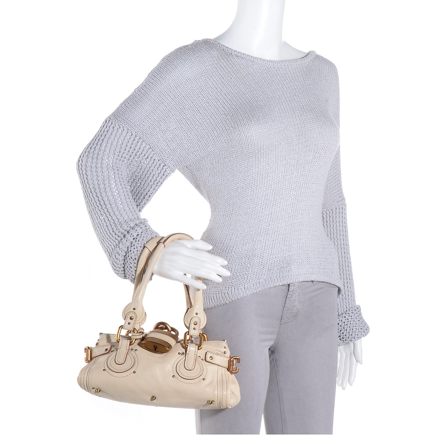 Leather Small Paddington Ivory
