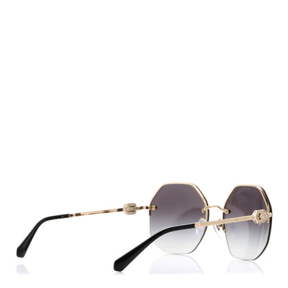 Bulgari Metal Crystal 6122-B Sunglasses Gold 3 of 5