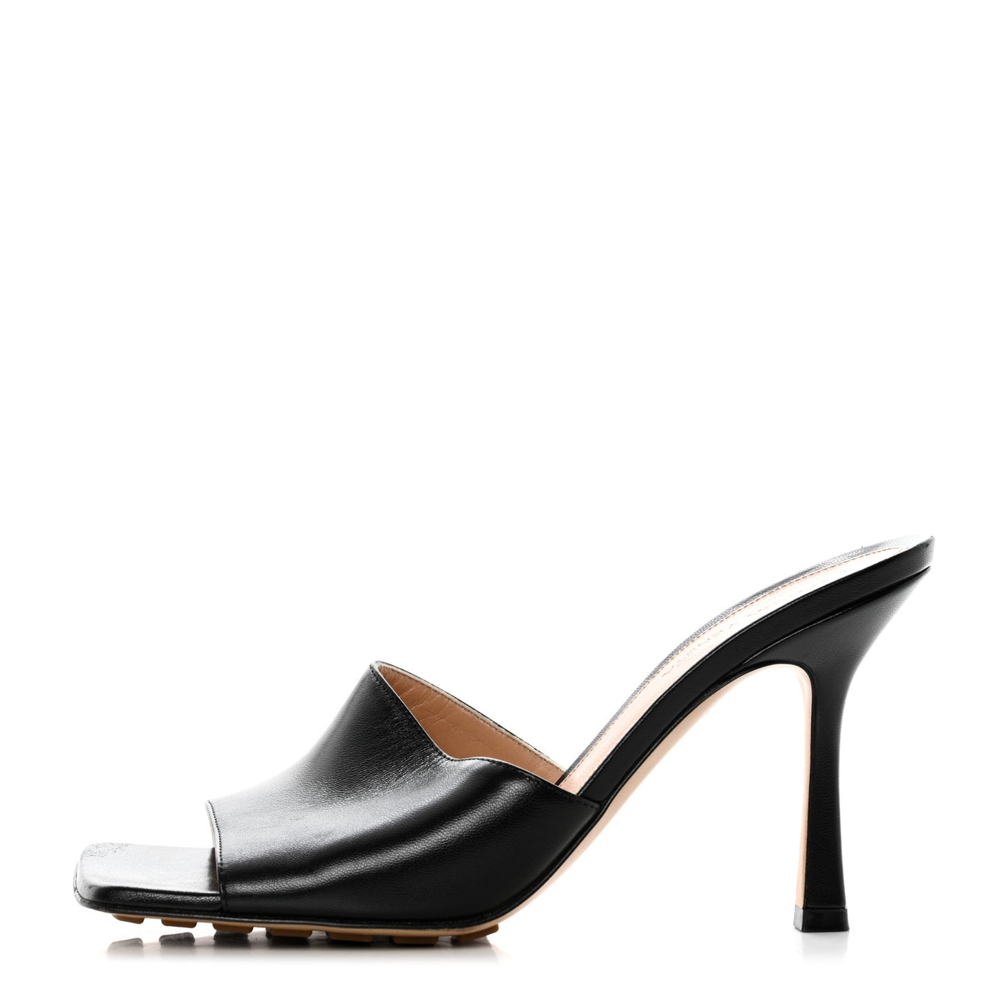 Lambskin Stretch Mule Sandals 37.5 Black