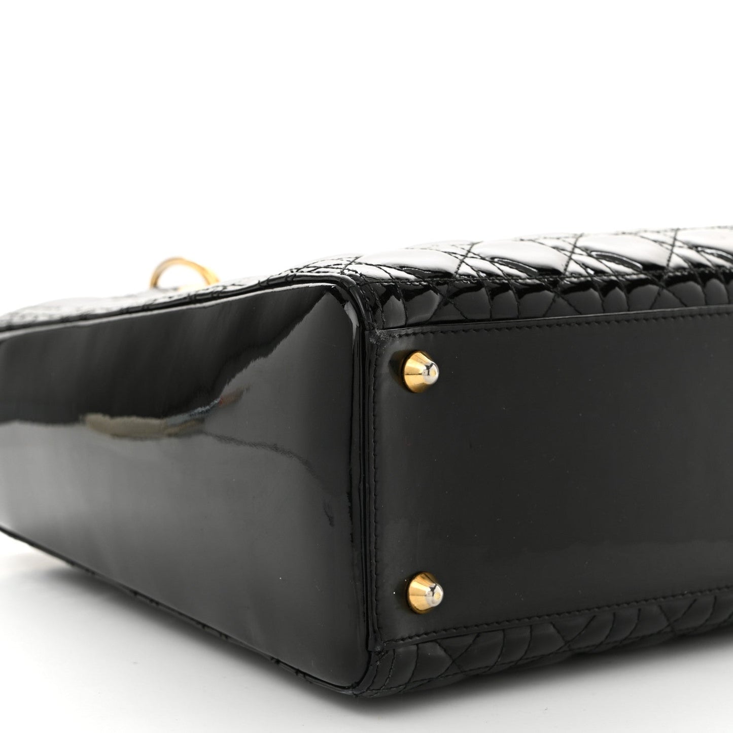Patent Cannage Large Lady Dior Black
