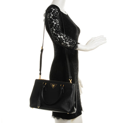 Prada Saffiano Lux Small Double Zip Tote Nero Black 2 of 10