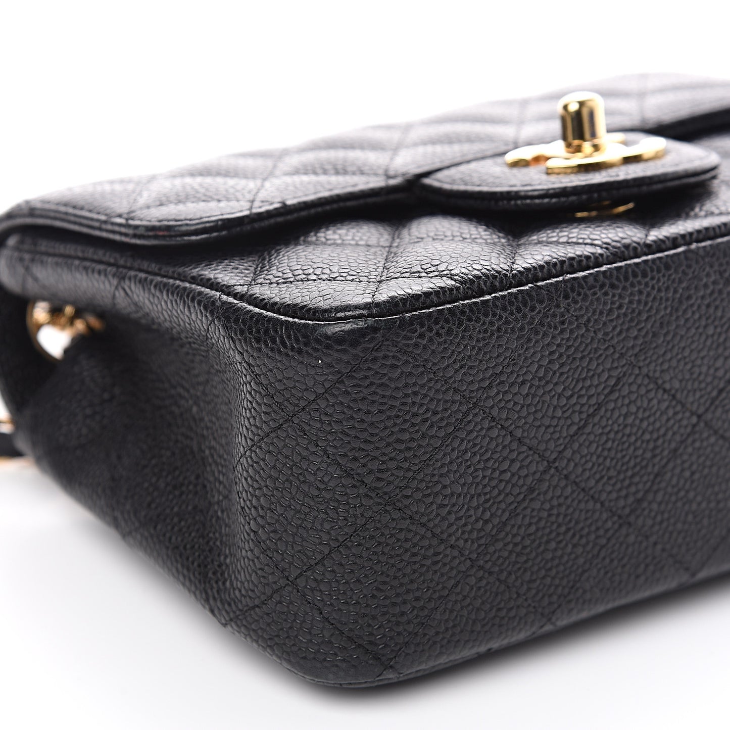 Caviar Quilted Mini Square Flap Black