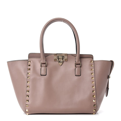 Valentino Garavani Vitello Small Rockstud Double Handle Tote Poudre 1 of 11