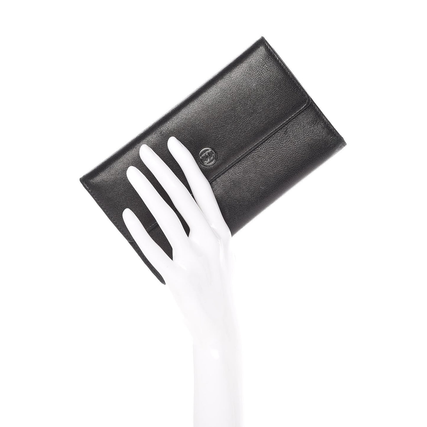 Calfskin CC Flap Wallet Black