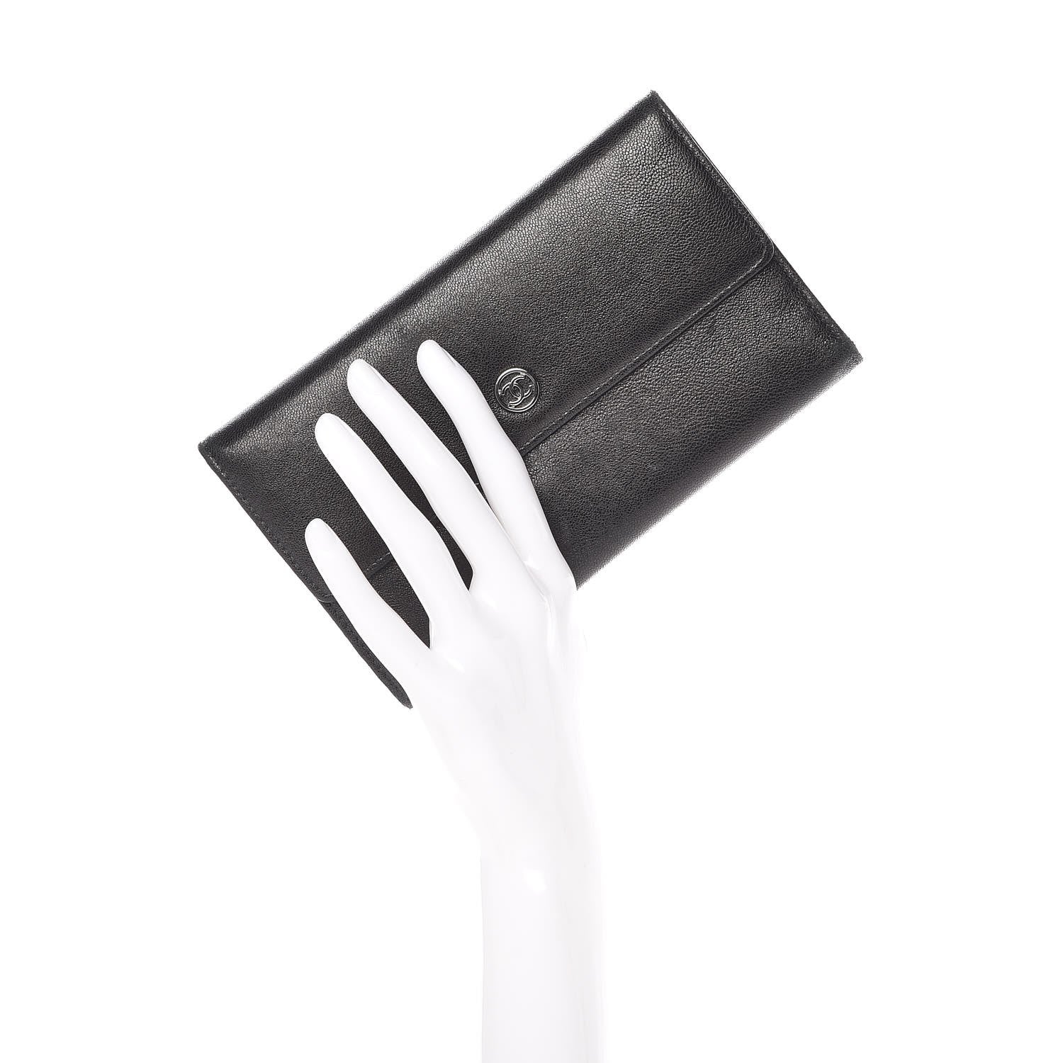 Chanel Calfskin CC Flap Wallet Black 2 of 8