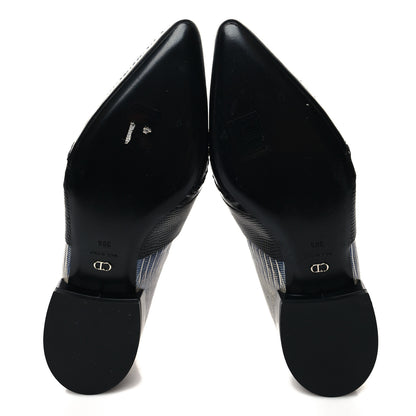 Christian Dior Crocodile Lizard Calfskin Embossed Nomade Pointed Ankle Boots 38.5 Black Blue 5 of 11