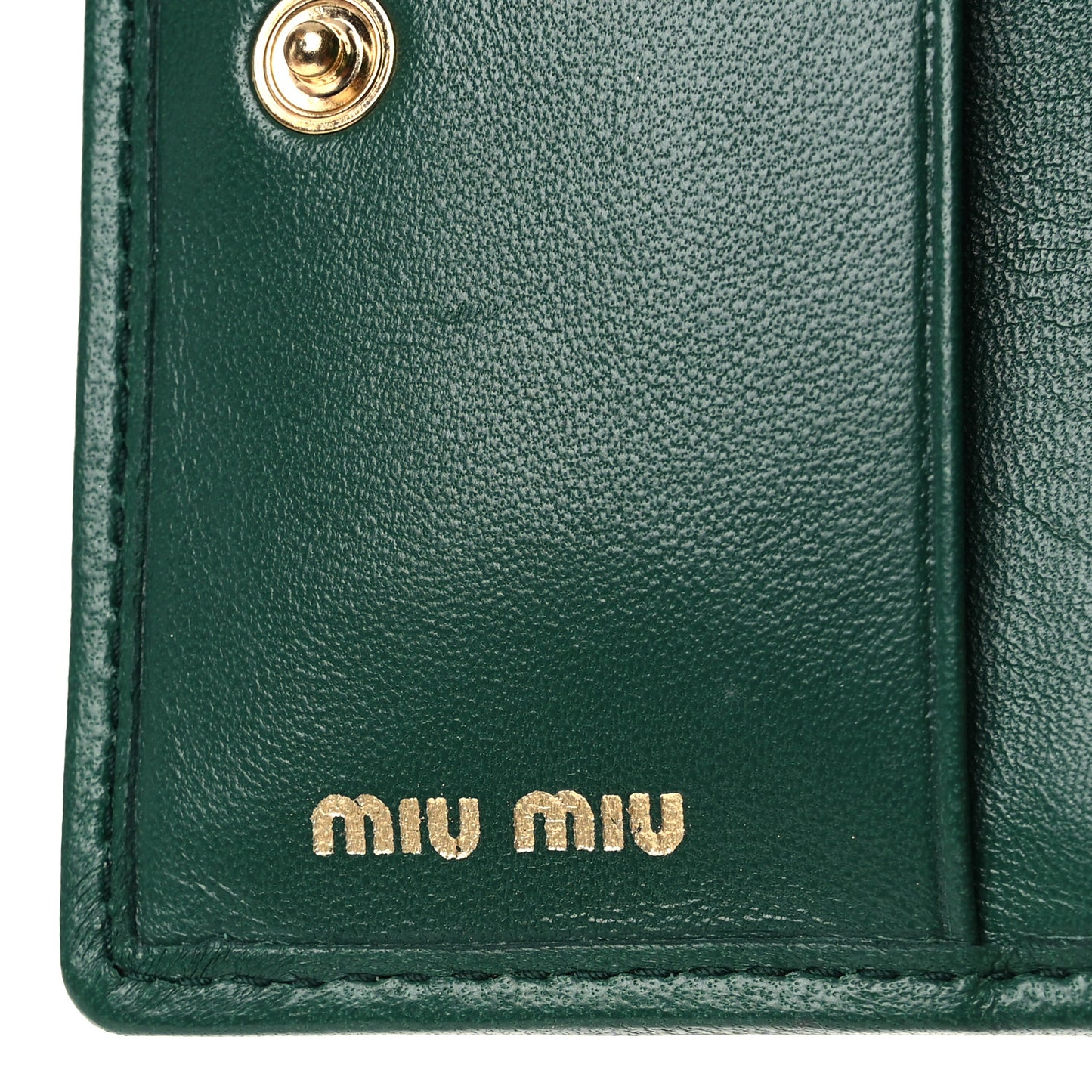 Nappa Matelasse Crystal Pearl Logo Compact Wallet Biliardo