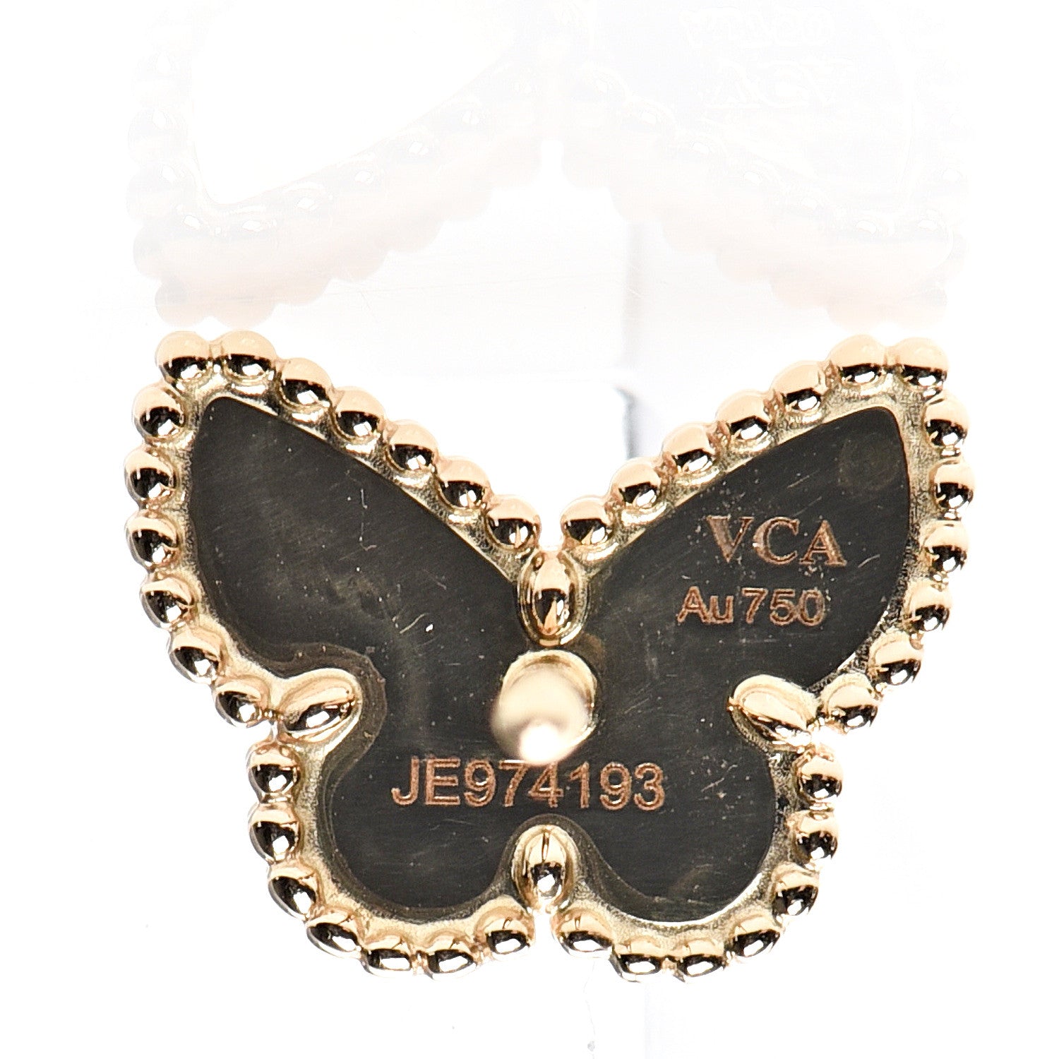 Van Cleef & Arpels 18K Yellow Gold Mother of Pearl Sweet Alhambra Butterfly Earrings 5 of 7