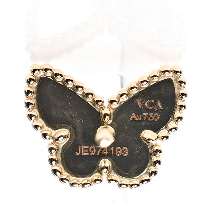 Van Cleef & Arpels 18K Yellow Gold Mother of Pearl Sweet Alhambra Butterfly Earrings 5 of 7