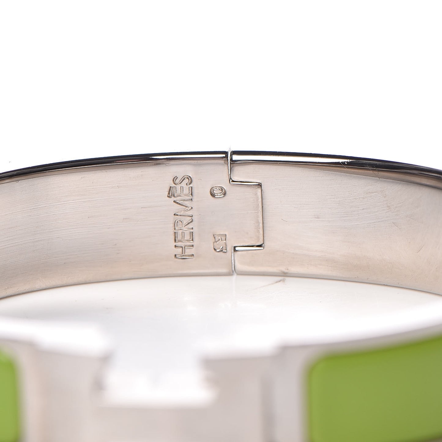 Enamel Narrow Clic Clac H Bracelet GM Vert Prairie