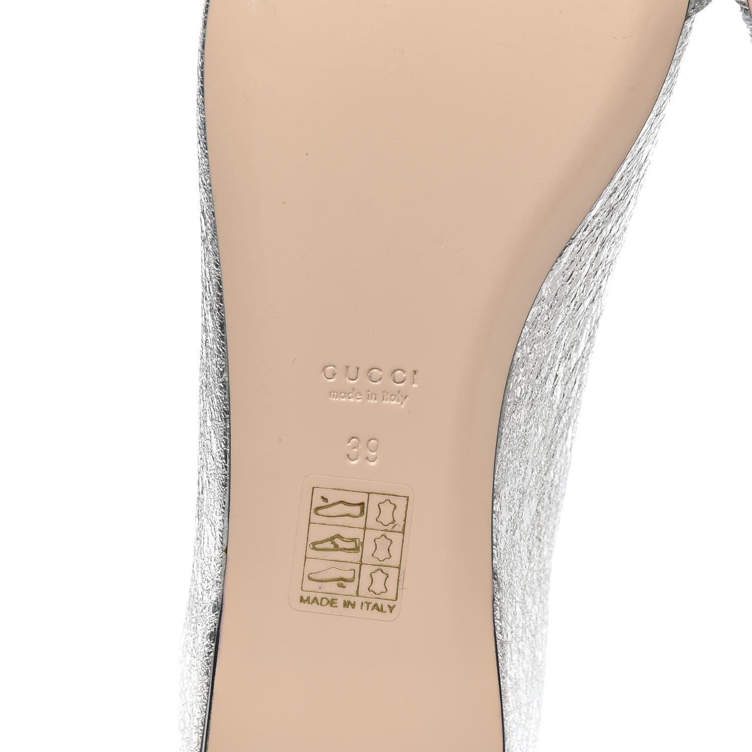 Gucci Galassia GG Marmont Fringe Flats 39 Argento 6 of 9