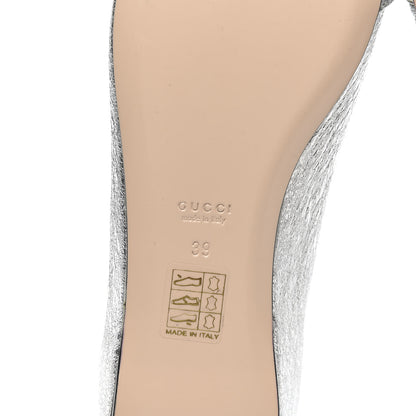 Gucci Galassia GG Marmont Fringe Flats 39 Argento 6 of 9