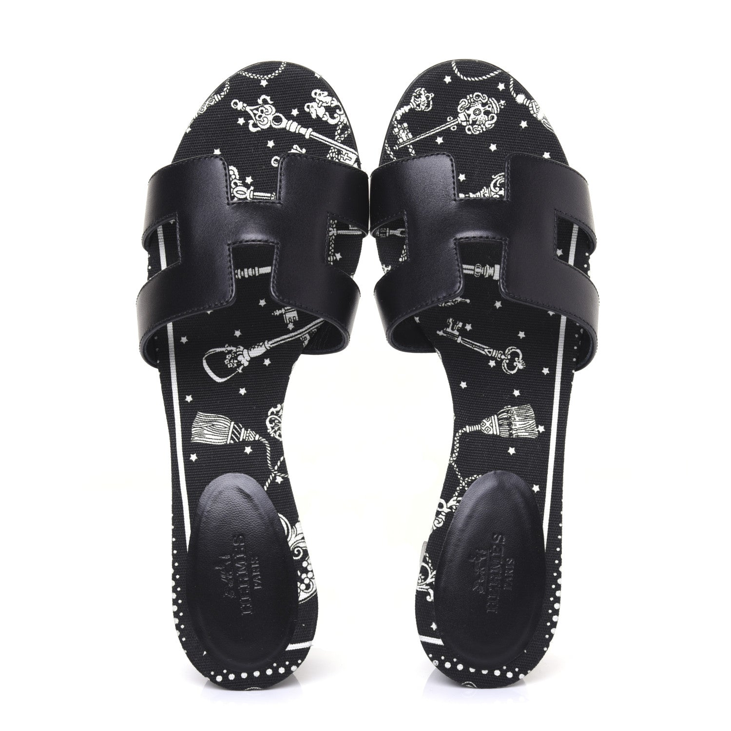 Hermes Calfskin Oasis Sandals 36.5 Black 5 of 11