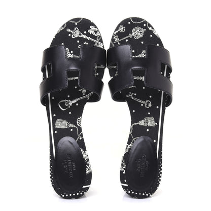Hermes Calfskin Oasis Sandals 36.5 Black 5 of 11