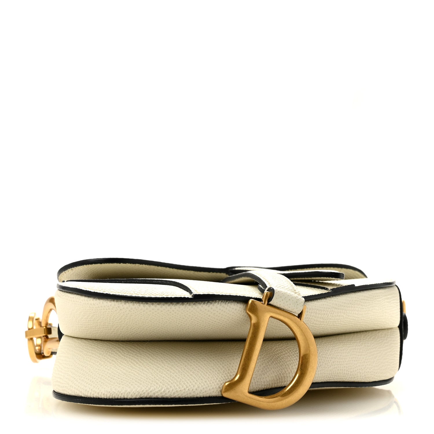 Christian Dior Grained Calfskin Mini Saddle Bag With Strap White 4 of 10