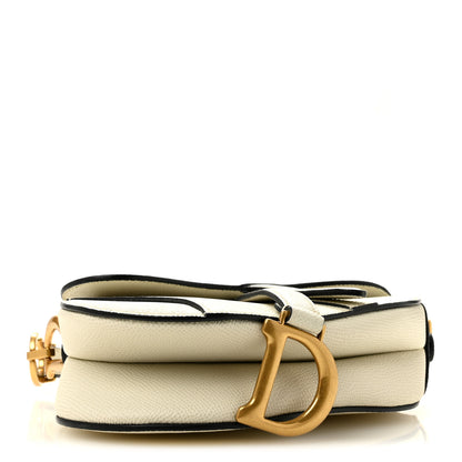Christian Dior Grained Calfskin Mini Saddle Bag With Strap White 4 of 10