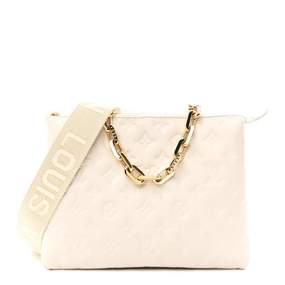 Louis Vuitton Lambskin Embossed Monogram Coussin PM Beige Cream 1 of 10