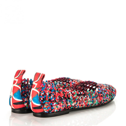Hermes Printed Silk Braided Minorque Ballerina Flats 40 Multicolor 4 of 7