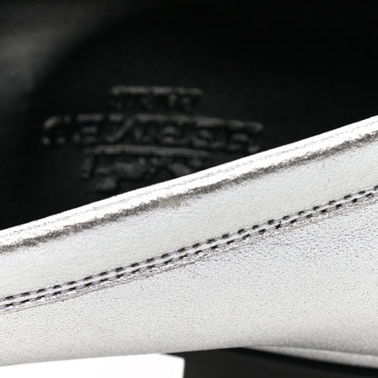 Hermes Metallic Goatskin Paris Loafers 37 Gris Argente 10 of 12