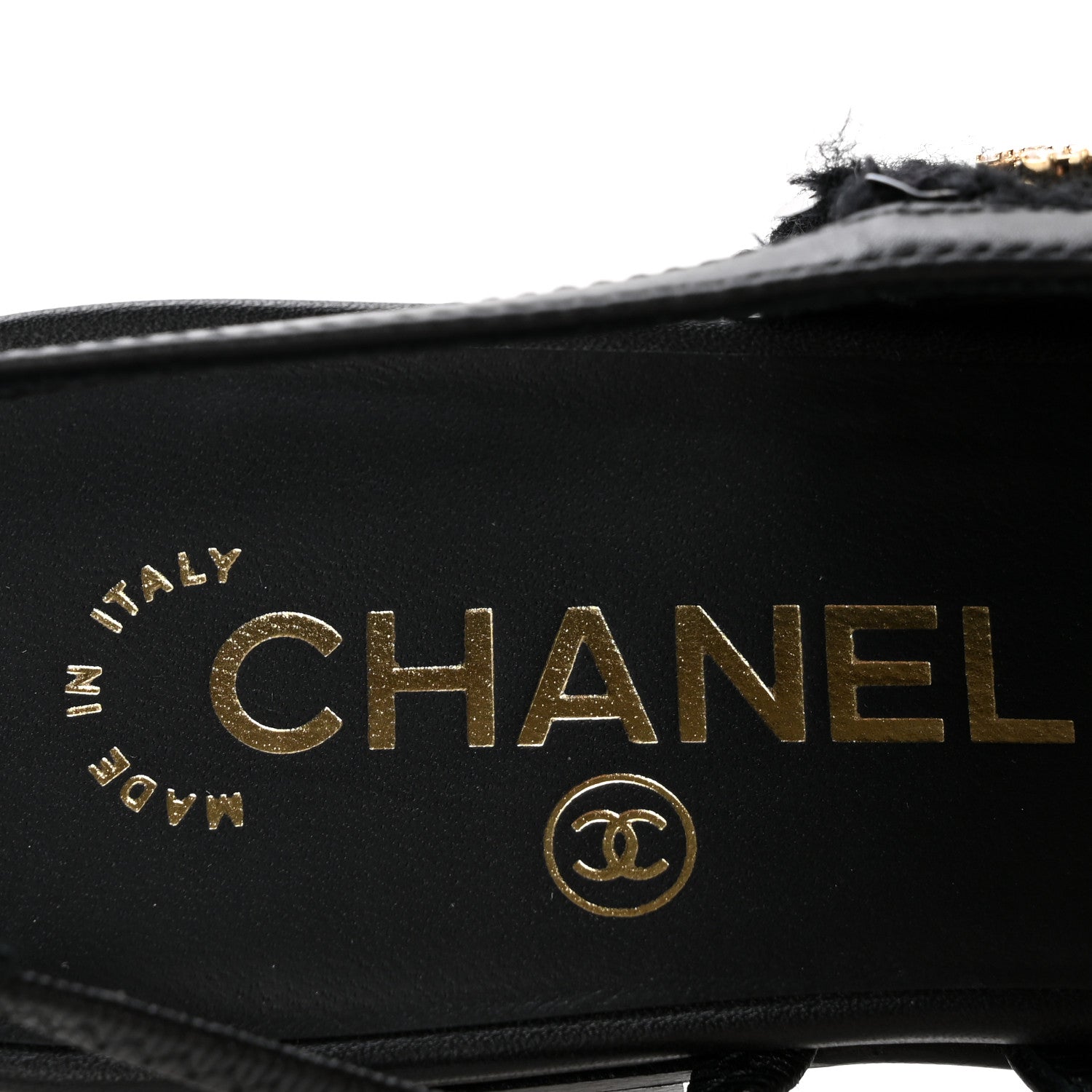 Chanel Tweed Patent Calfskin Cap Toe CC Slingback Flats 36 Black 8 of 9