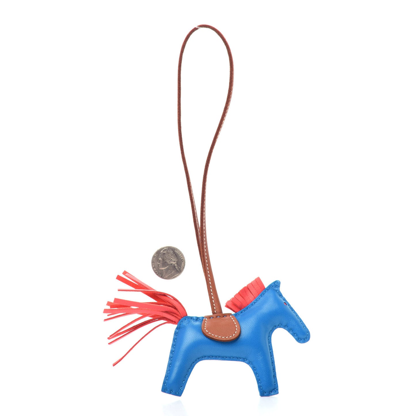 Milo Lambskin Grigri Rodeo Horse Bag Charm PM Blue Zanzibar Rose Texas Gold