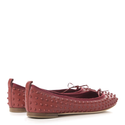 Gucci Calfskin Studded Ballerina Flats 38 Red 4 of 8