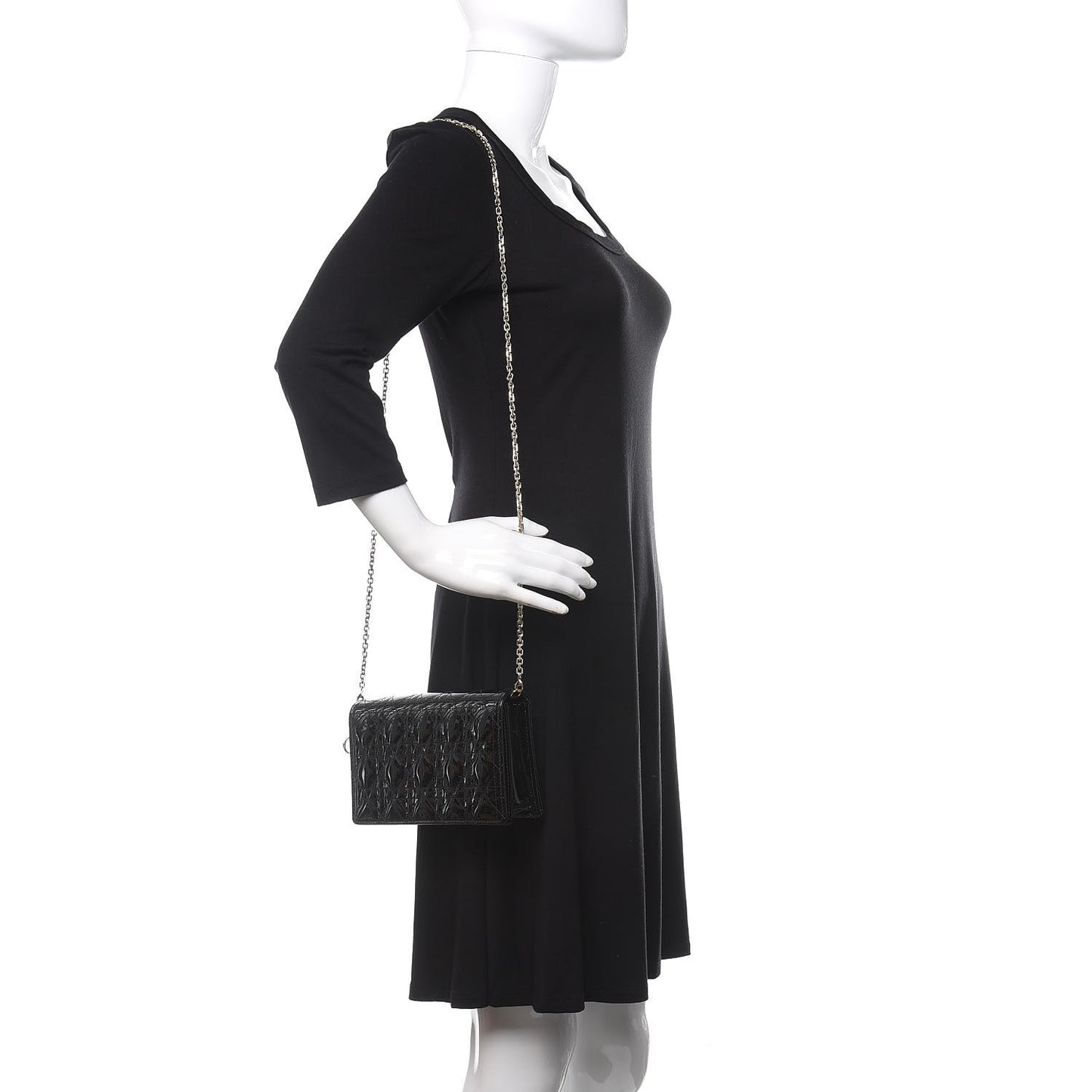 Patent Cannage Lady Dior Clutch Black