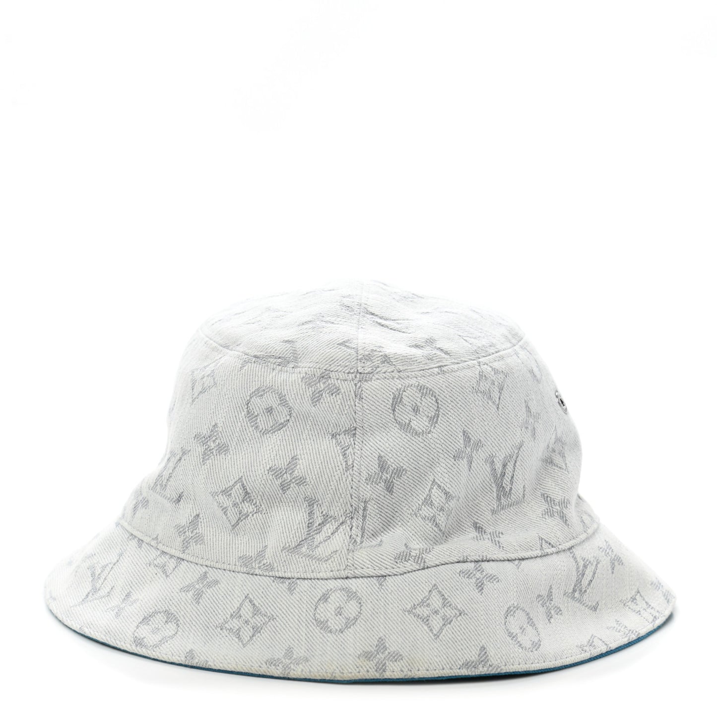 Monogram Denim Transformable Bob Bucket Hat 60 White Blue