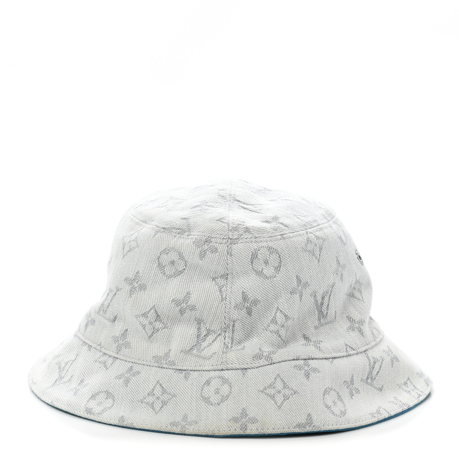 Louis Vuitton Monogram Denim Transformable Bob Bucket Hat 60 White Blue 5 of 9