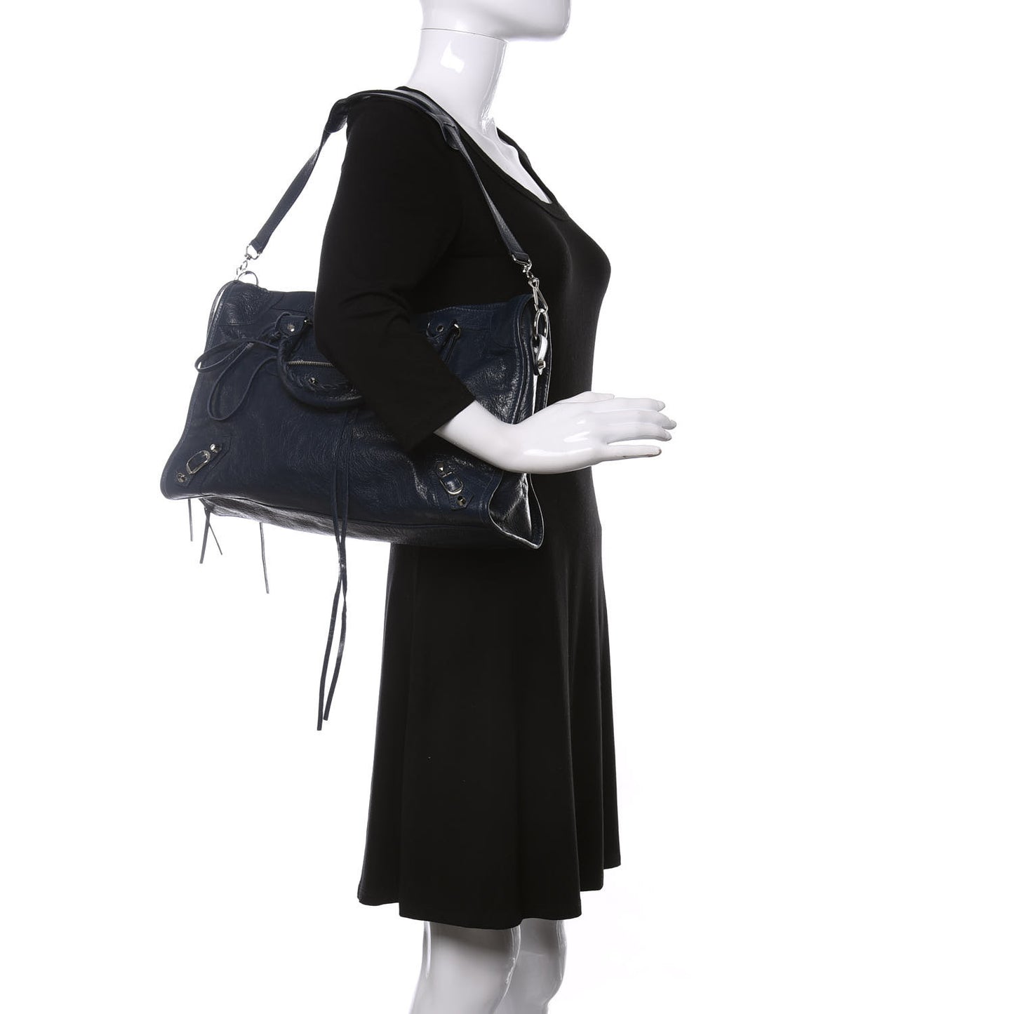 Agneau Classic Silver Hardware City Bleu Obscur