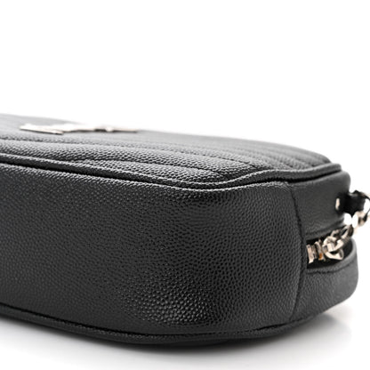 Saint Laurent Grain De Poudre Matelasse Monogram Mini Lou Camera Bag Black 10 of 11