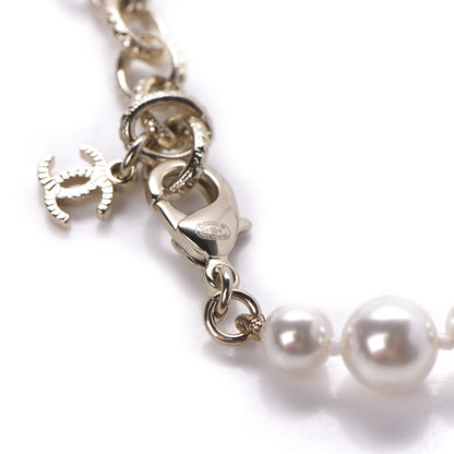 Chanel Pearl Crystal CC Bracelet Gold 4 of 5