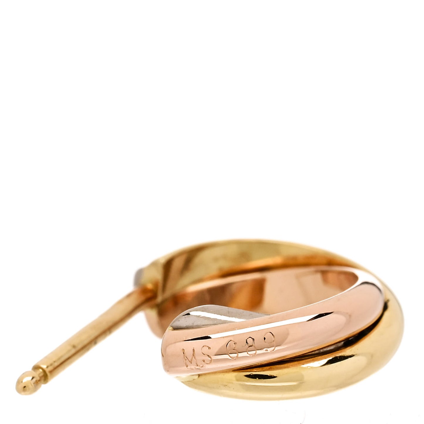 18K Pink Yellow White Gold Small Trinity Hoop Earrings