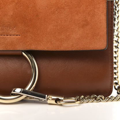 Chloe Suede Calfskin Small Faye Shoulder Bag Tobacco 10 of 14