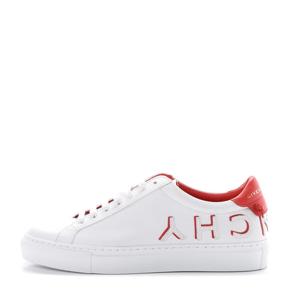Givenchy Calfskin Reverse Logo Womens Urban Street Sneakers 35.5 White Red 1 of 11