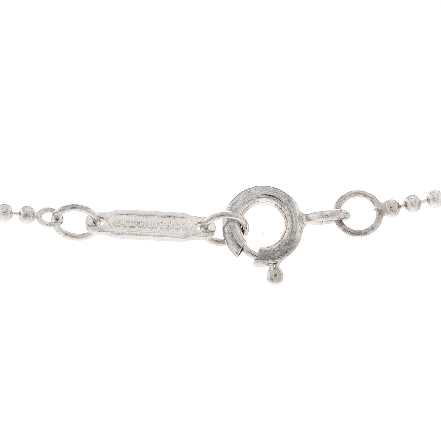 Tiffany Sterling Silver Letter C Disc Pendant Necklace 5 of 5