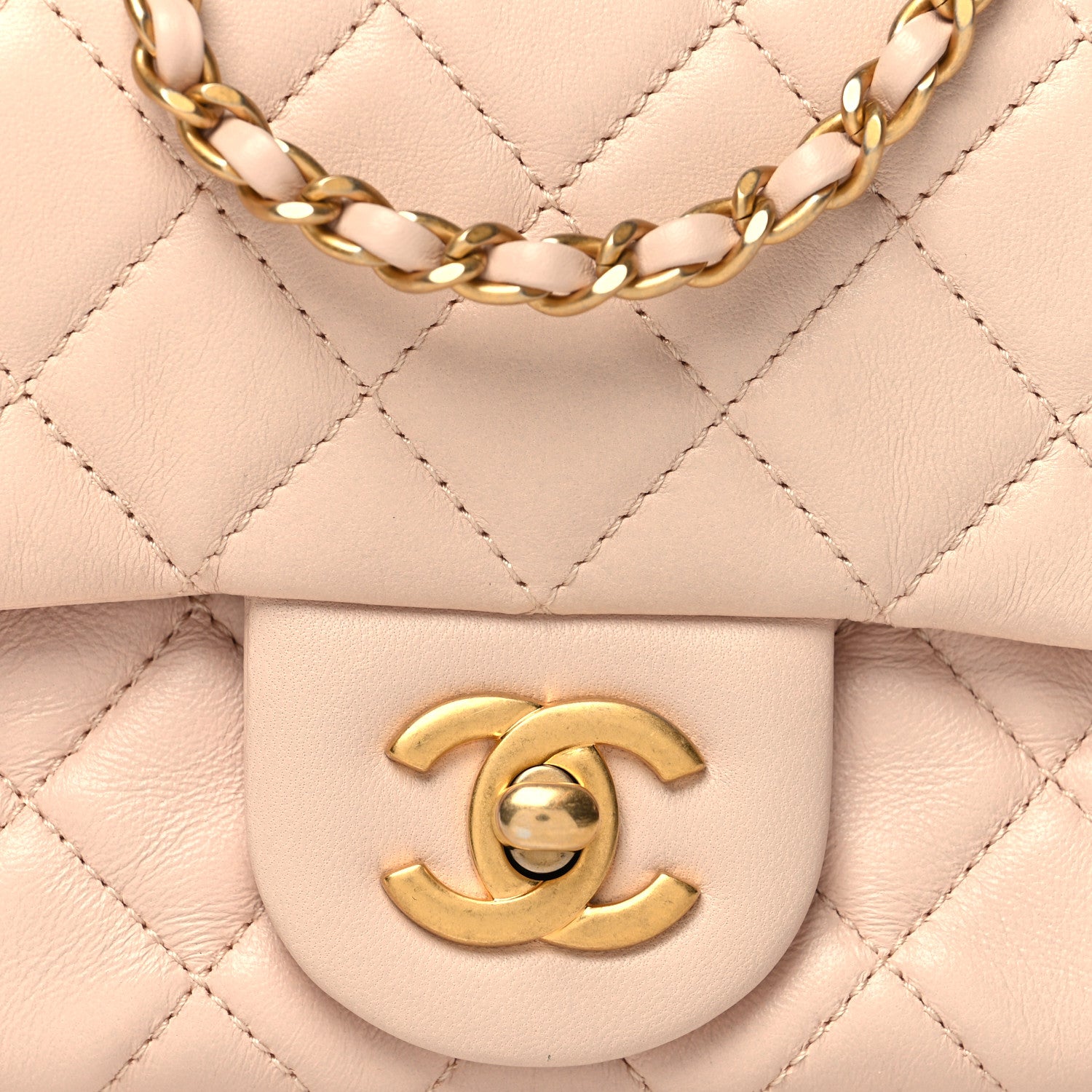 Chanel Lambskin Quilted Mini Pearl Crush Flap Light Beige 8 of 10