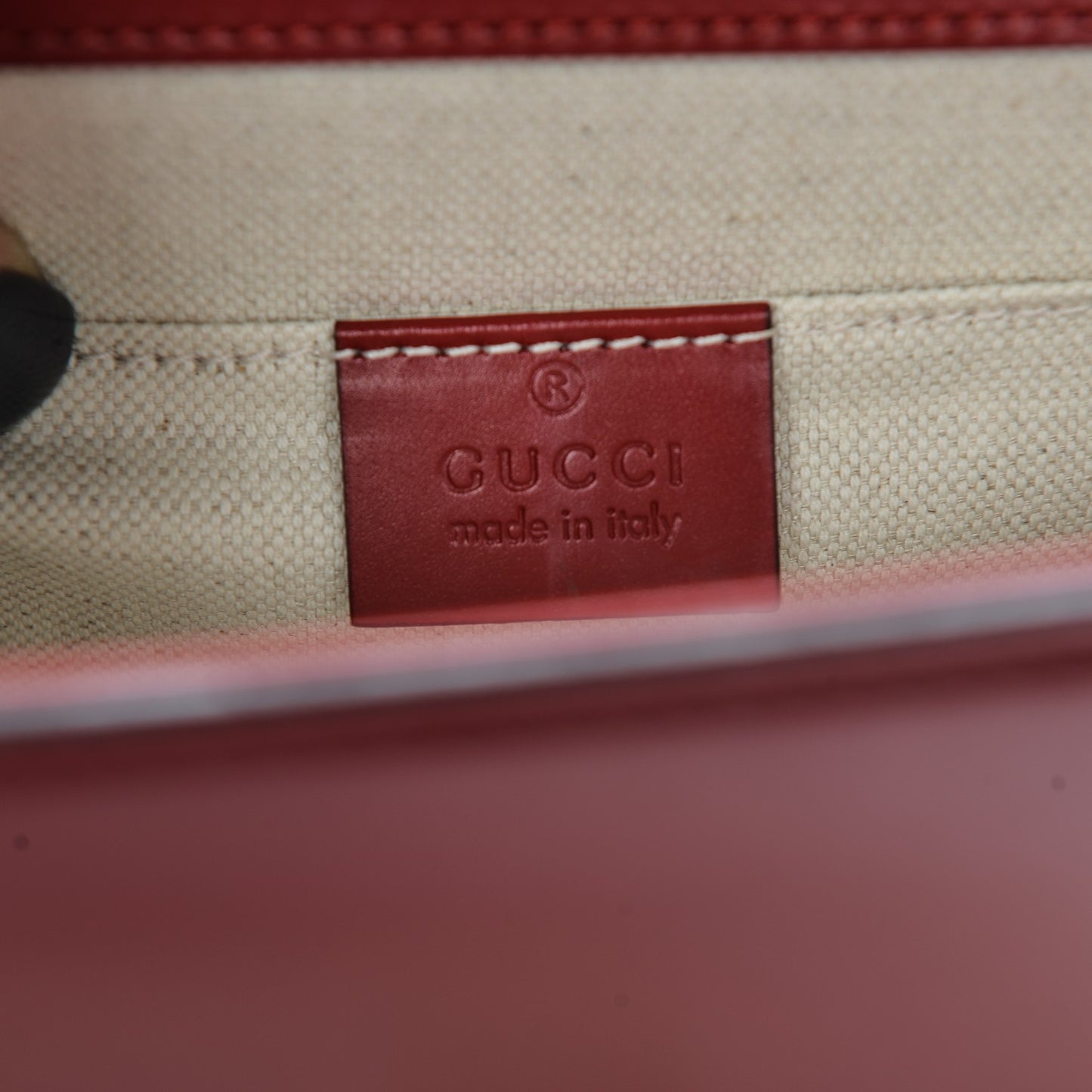 Knight Calfskin Small GG Marmont Chain Handle Bag Hibiscus Red