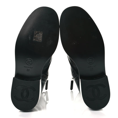 Chanel Calfskin Lace Up Combat Boots 36 Black 5 of 7
