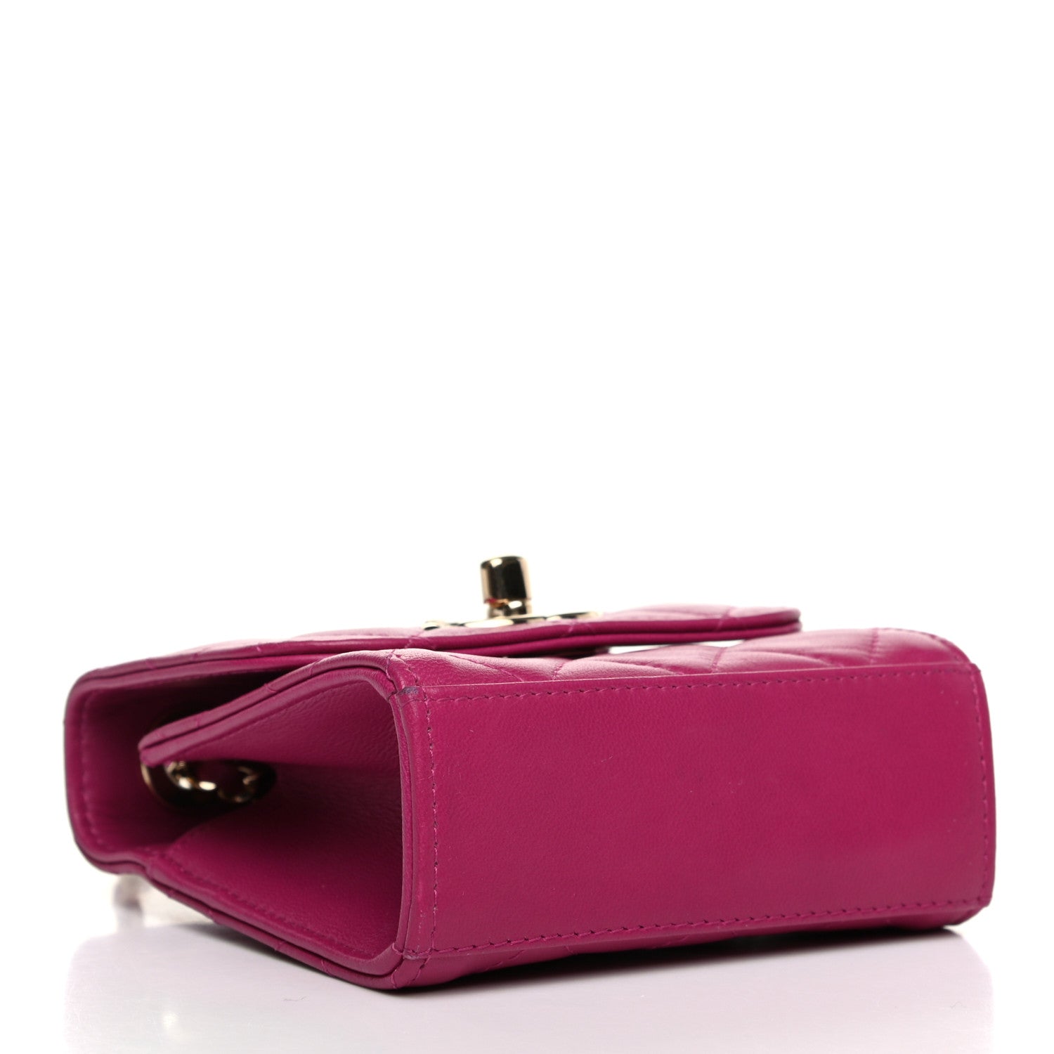 Chanel Lambskin Quilted Mini Trendy CC Clutch With Chain Fuchsia 4 of 11