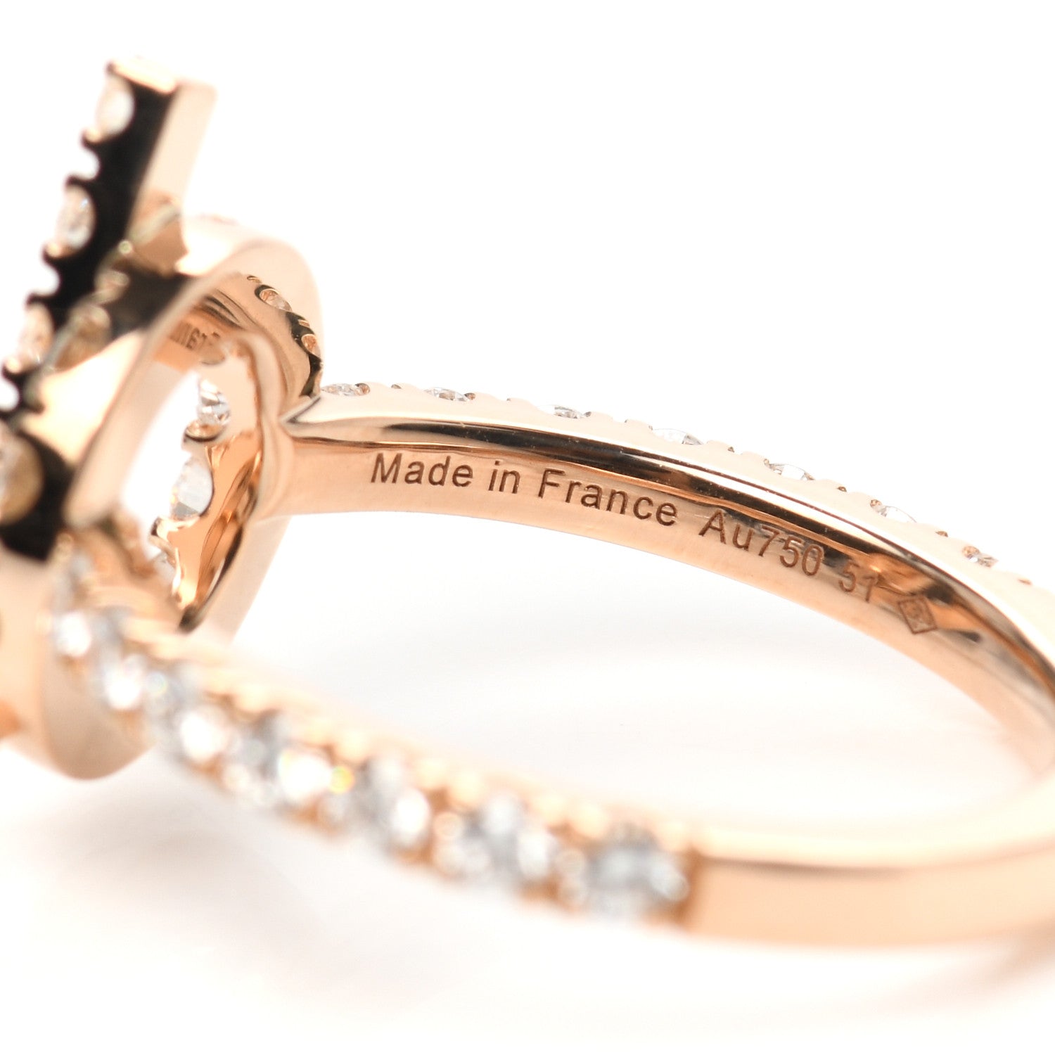Hermes 18K Rose Gold Diamond Finesse Ring 51 5.75 4 of 6