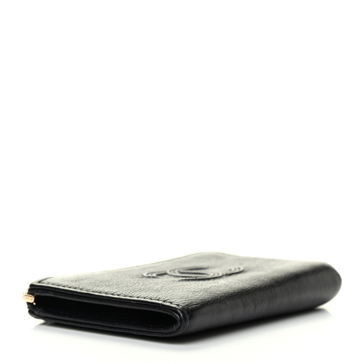 Chanel Calfskin Chain Embossed CC Key Holder Case Black 4 of 9