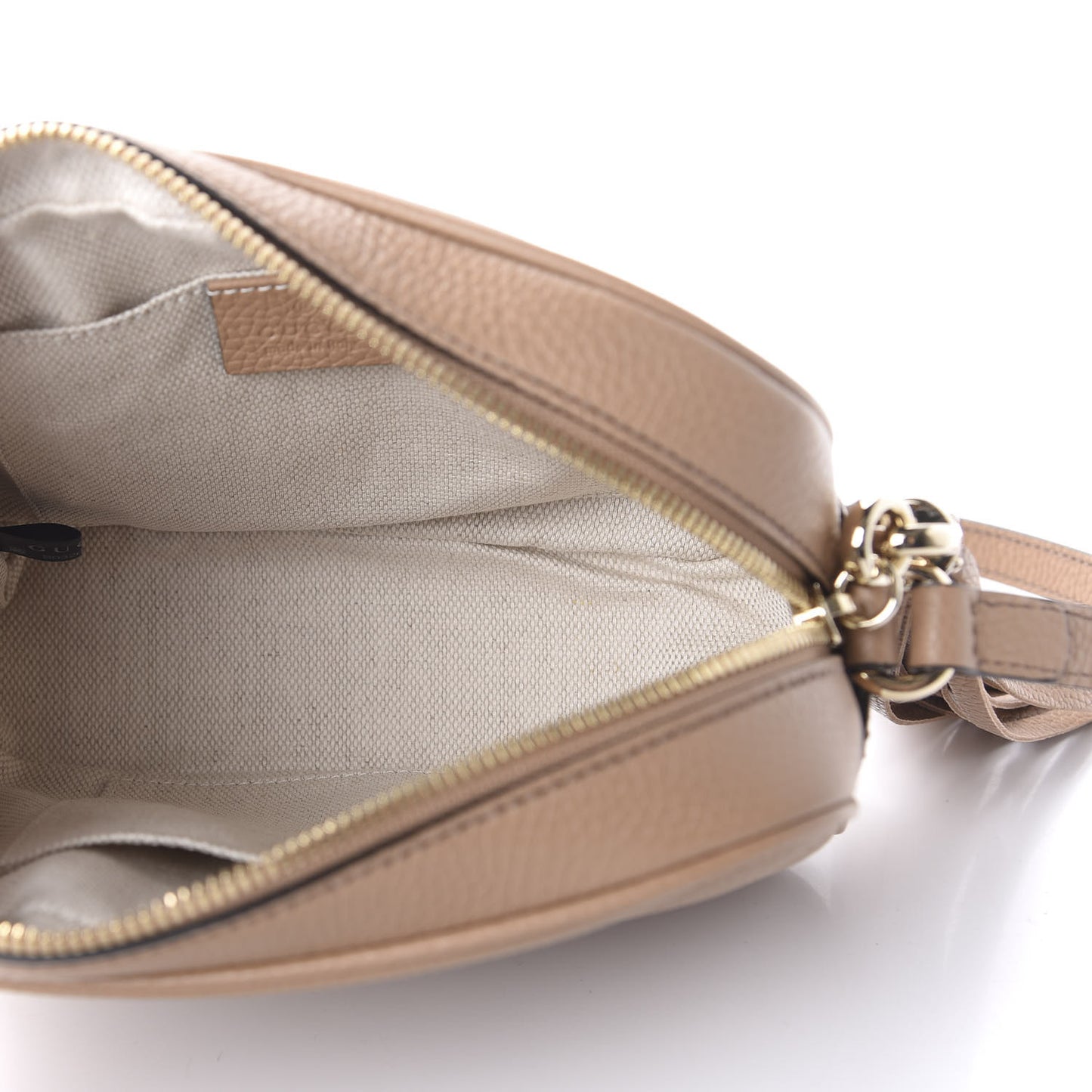 Pebbled Calfskin Small Soho Disco Bag Rose Beige