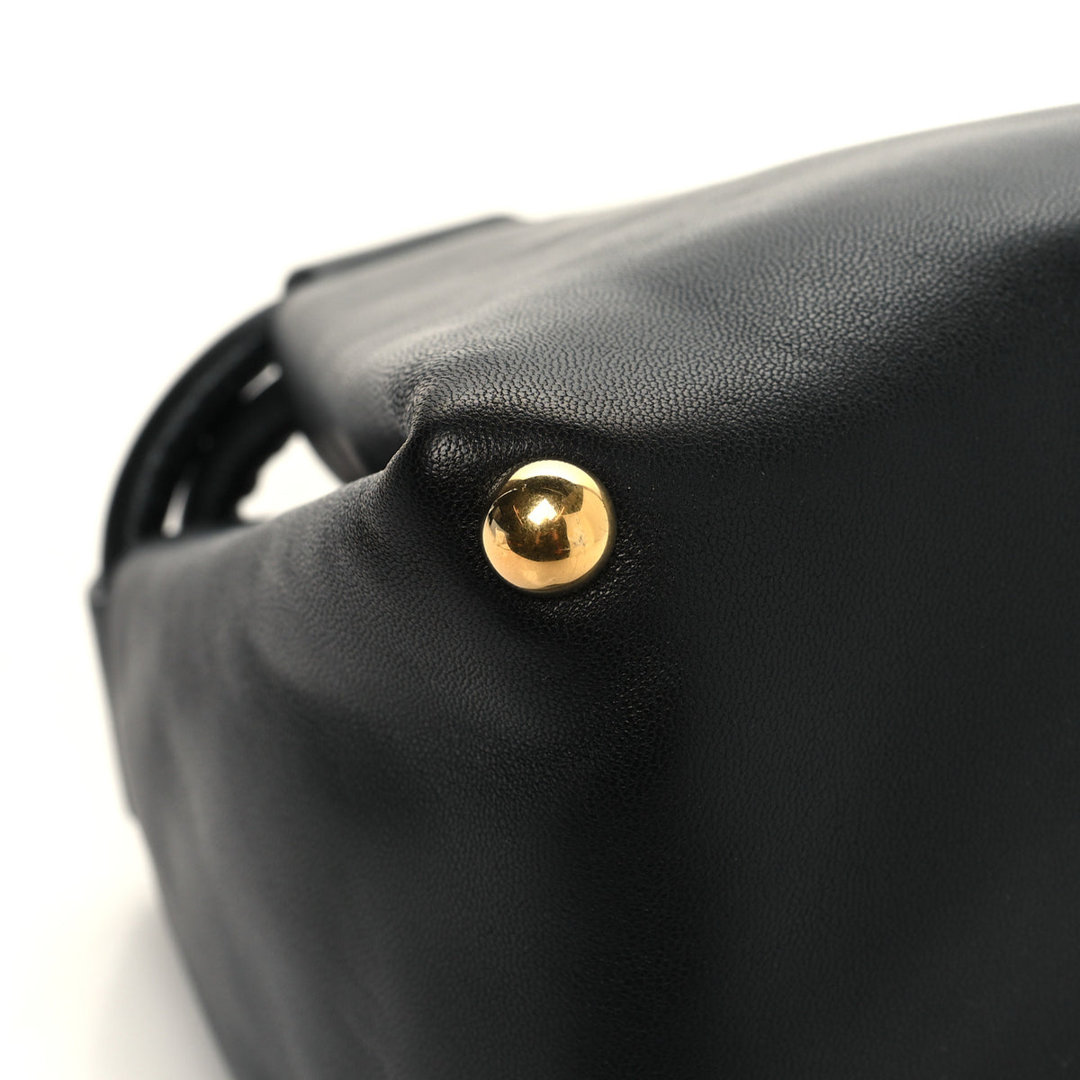Bottega Veneta Calfskin Small Drawstring Pyramid Pouch Black 10 of 11