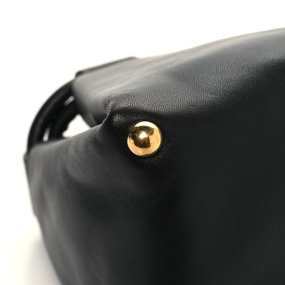 Bottega Veneta Calfskin Small Drawstring Pyramid Pouch Black 10 of 11