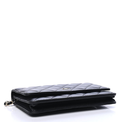 Chanel Lambskin Quilted Wallet On Chain WOC Black 3 of 6