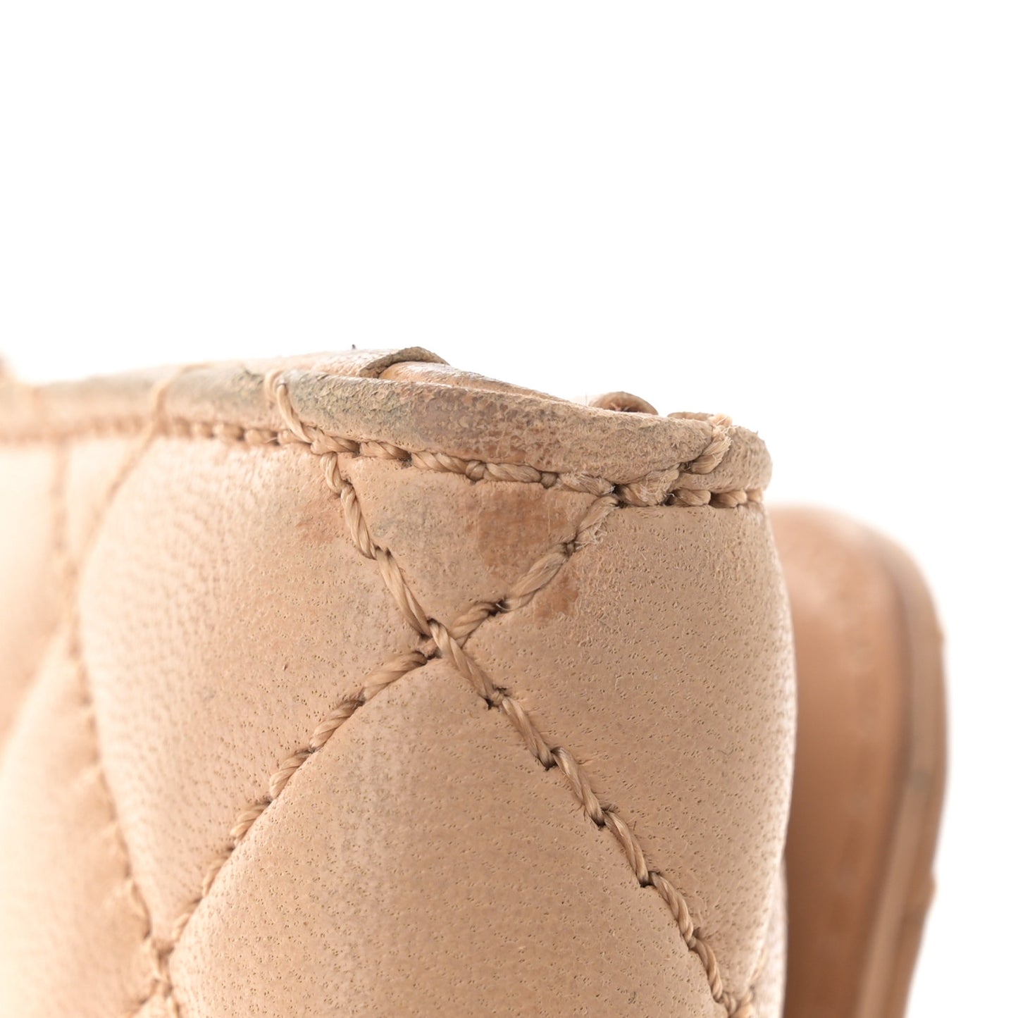 Lambskin Quilted Clutch with Chain Flap Beige