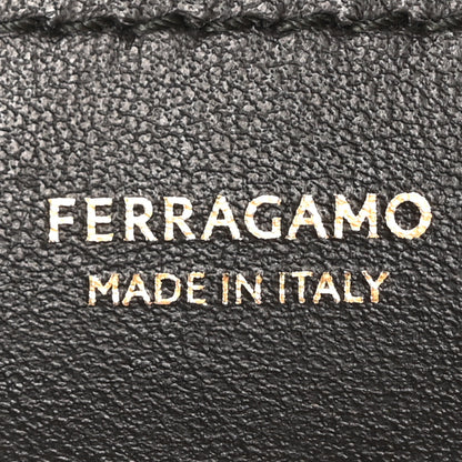 Salvatore Ferragamo Raffia Effect Calfskin XS Hug Bag Natural Black 6 of 9