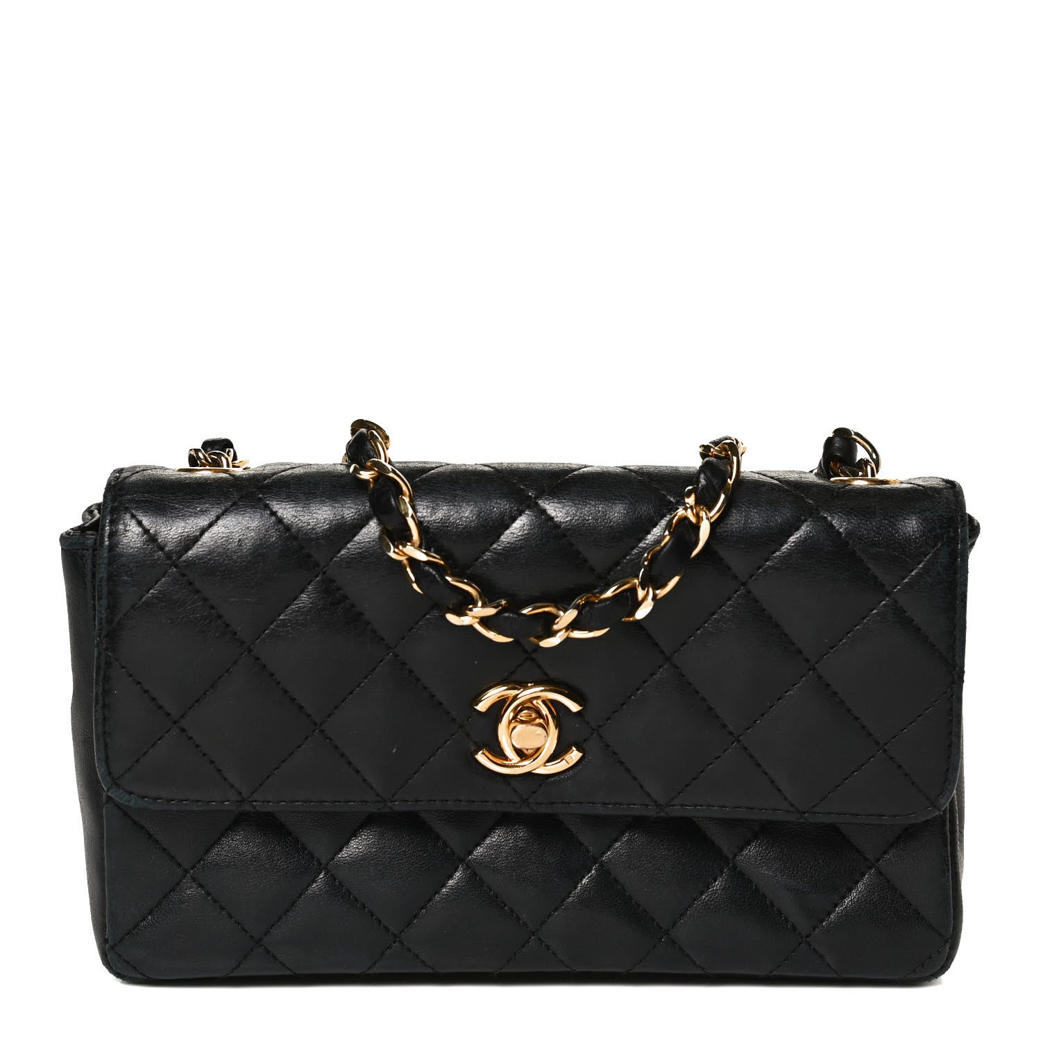 Chanel Lambskin Quilted Mini Rectangular Flap Black 1 of 8