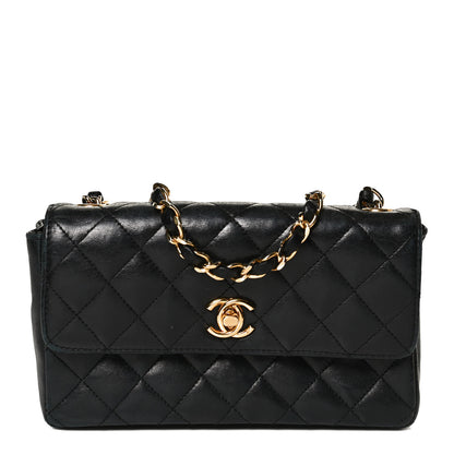 Chanel Lambskin Quilted Mini Rectangular Flap Black 1 of 8